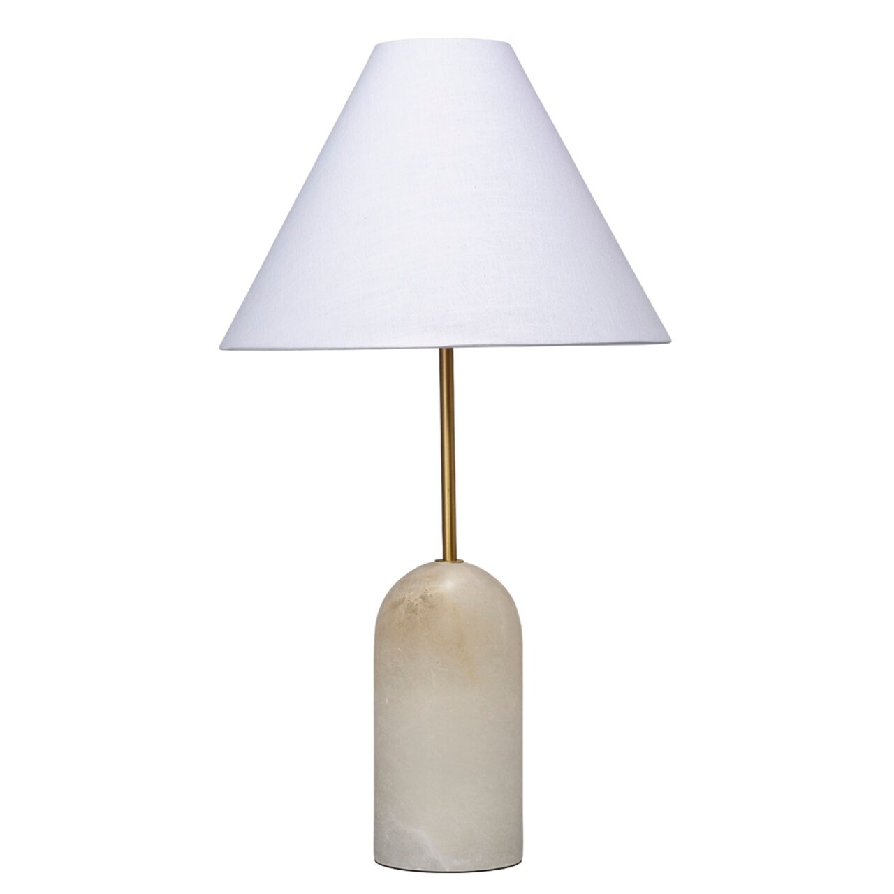 Jamie Young Company Alabaster Table Lamp with Cone Shade - 28" - White